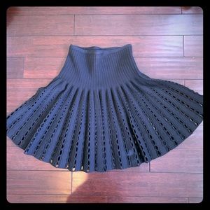 Alaia Knit Flared Pleated Skater Wool Skirt 38 fr